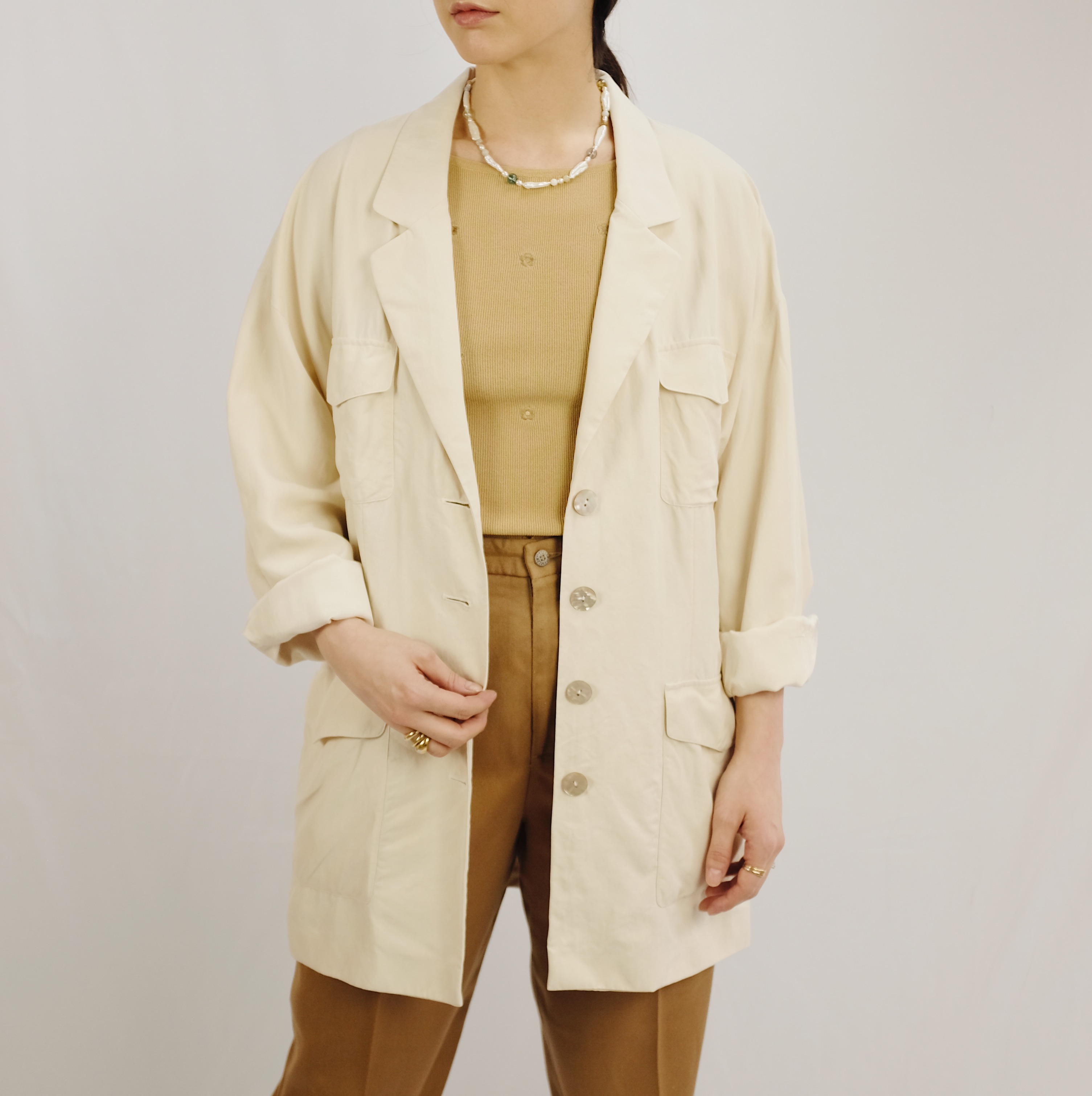 Hey Jude Vintage Silk Jacket - Cream 