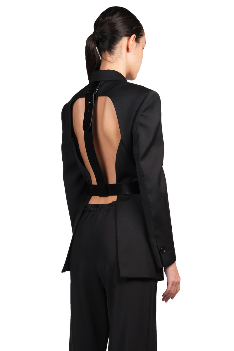 We11Done Open Back Blazer - Black | Garmentory