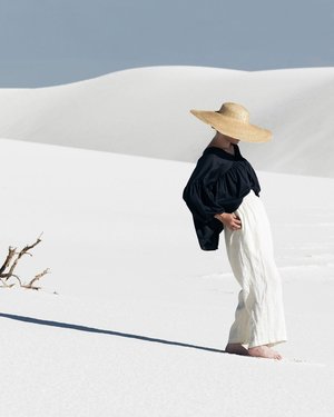 Black Crane Sack Linen Pants Black Crane Sack Linen Pants