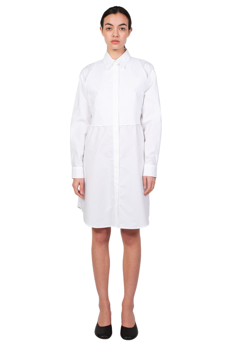 ワンピース MAISON MARGIELA White Poplin Shirt Mini Dress MM6 Maison Margiela Off-White Poplin Shirt Minidress MM6