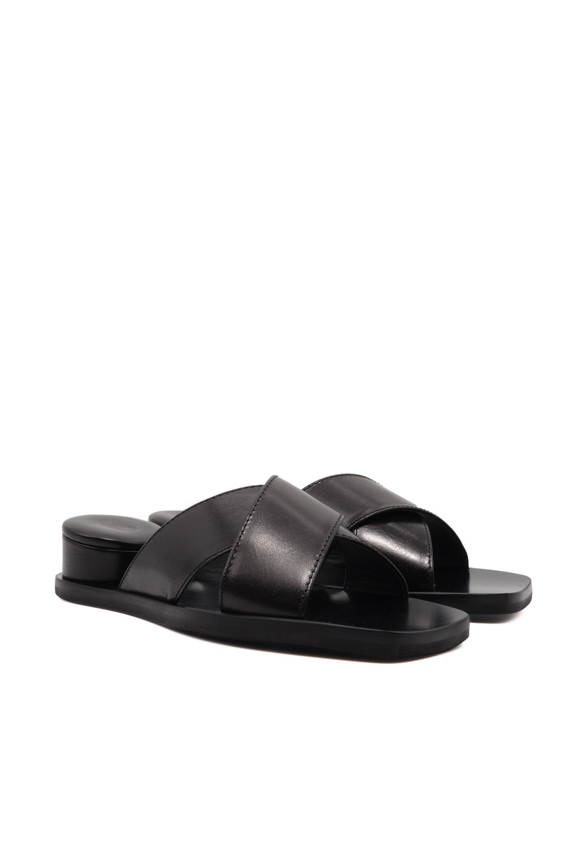 MM6 Maison Margiela Exposed Heel Sandals - Black | Garmentory