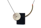I. RONNI KAPPOS BAUHAUS BLACK ONYX RECTANGLE WITH ARC NECKLACE - Thumbnail 1