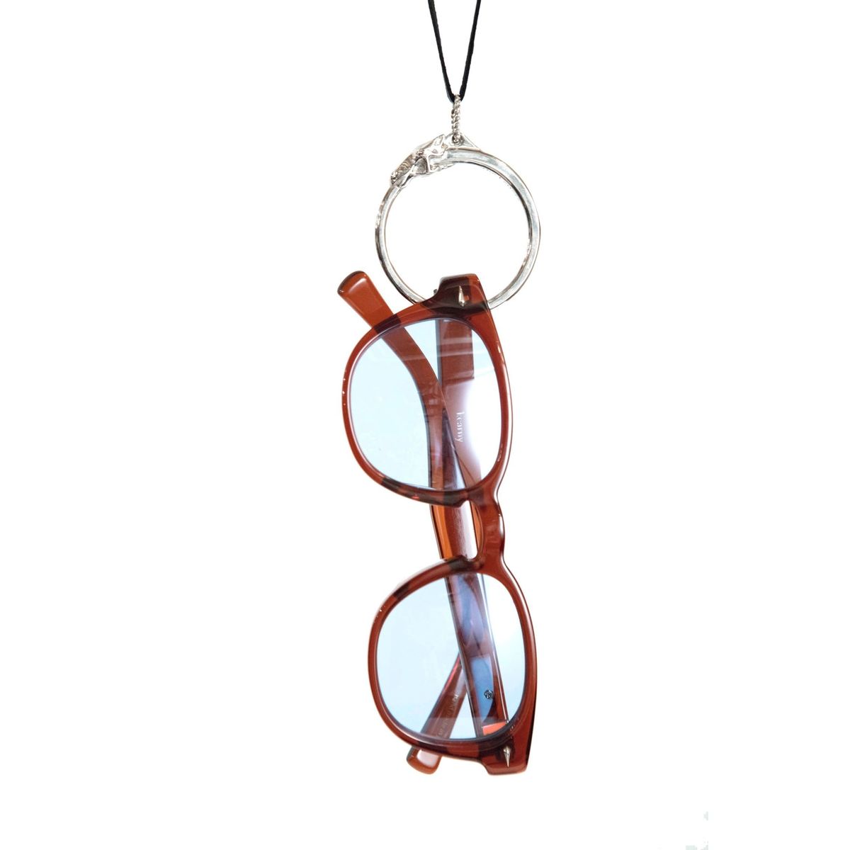 The Letters Horse Face Leather Necklace Glasses Holder - silver 