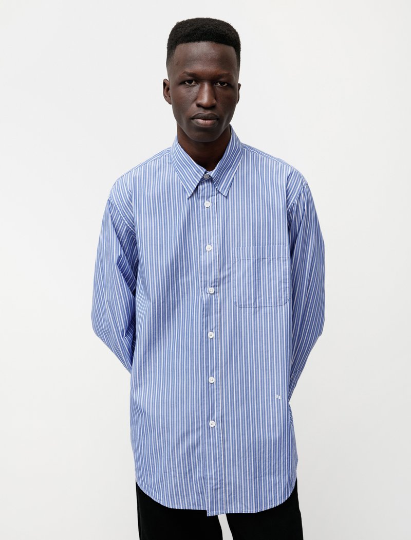 Our Legacy New Button Down Shirt - Blue Stripe Cotton Our Legacy New Button Down Shirt - Blue Stripe Cotton