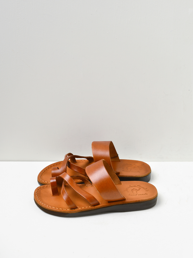 Jerusalem Sandals｜SLIPPERS (NO.8 The Good Shepherd Tan) The Good Shepherd | Tan Leather Buckle Sandal