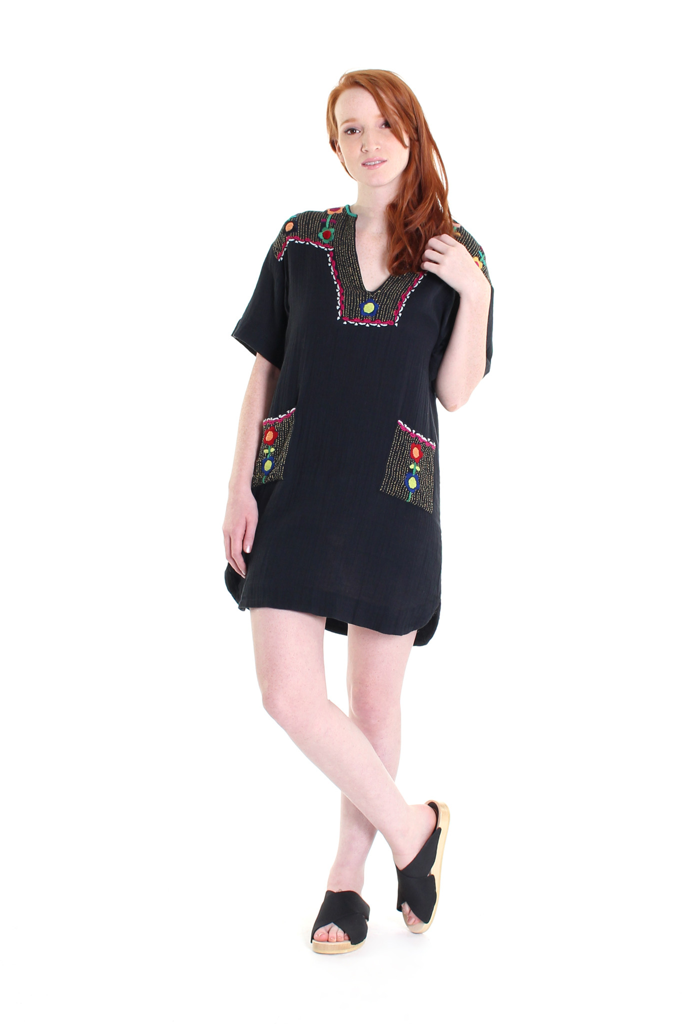 Antik Batik Nana embroidered mini dress in black | Garmentory Antik Batik Nana embroidered mini dress in black | Garmentory