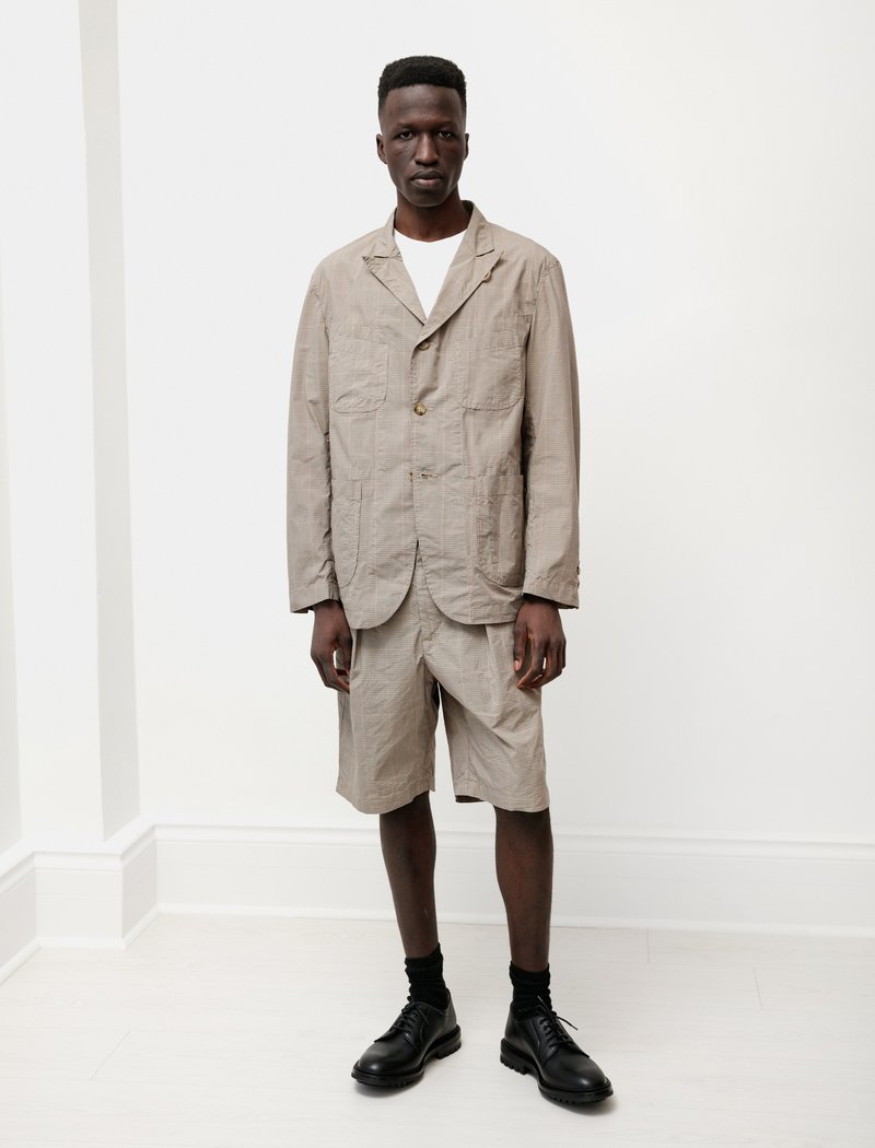 Engineered Garments Nyco Mini Tattersall Sunset Short - Khaki