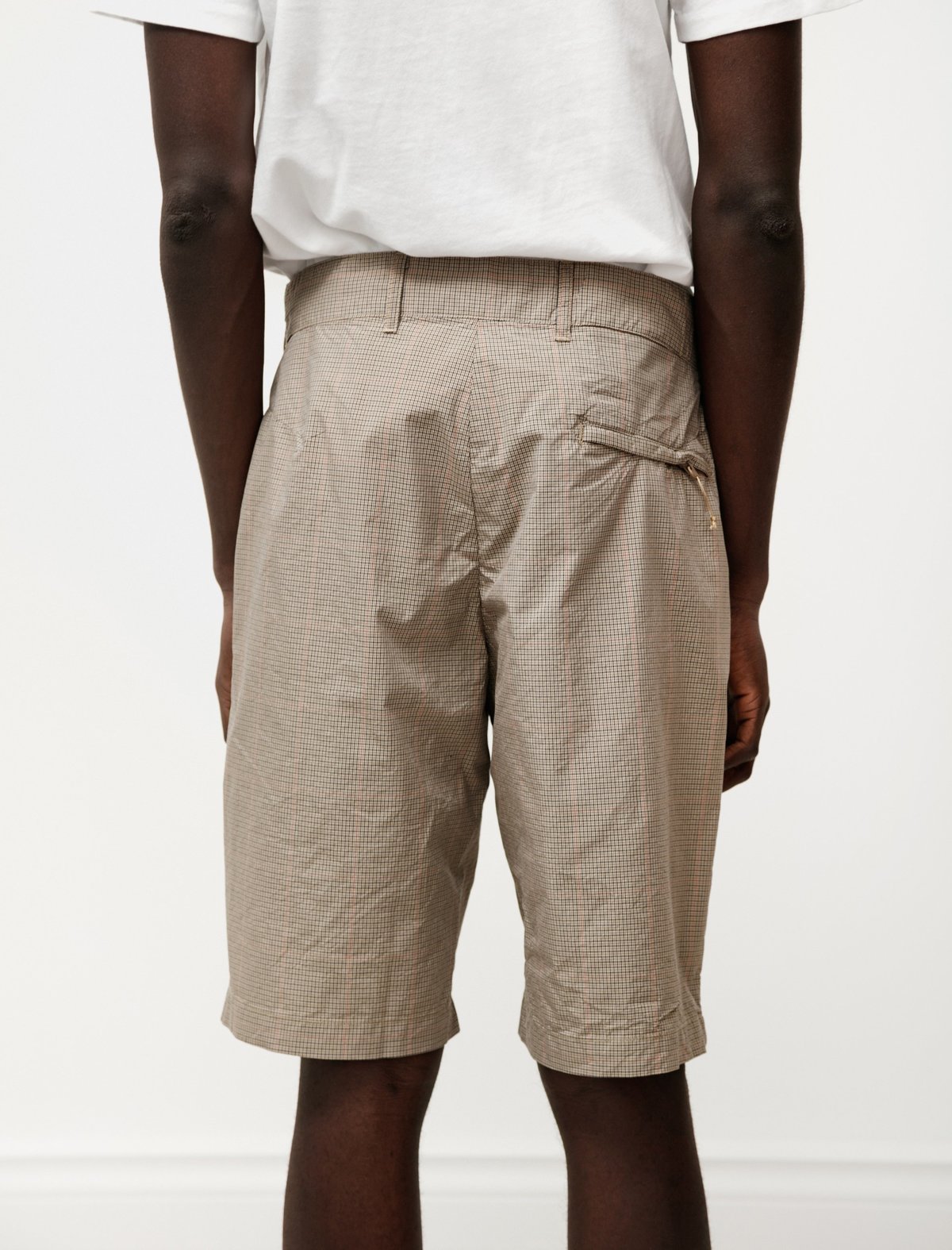Engineered Garments Nyco Mini Tattersall Sunset Short - Khaki