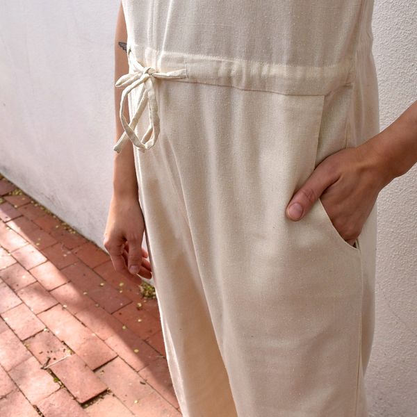 Ali Golden Silk Noil Slit Back Jumper - Cream Ali Golden Silk Noil Slit Back Jumper - Cream