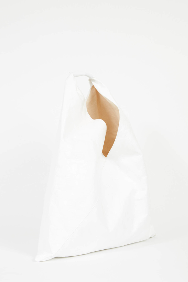 MM6 Maison Margiela Medium Recycled Paper Japanese Tote - White MM6 Maison Margiela Medium Recycled Paper Japanese Tote - White
