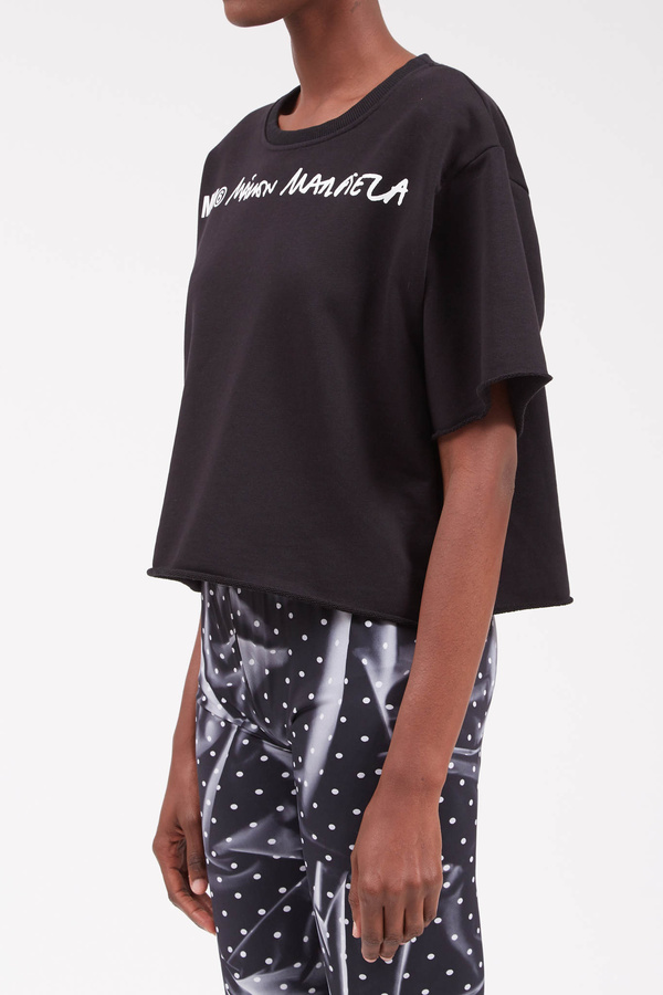 MM6 Maison Margiela Cropped Logo Sweatshirt - Black MM6 Maison Margiela Cropped Logo Sweatshirt - Black