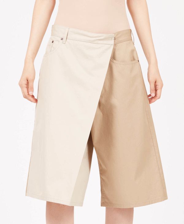MM6 Maison Margiela Fold Over two tone shorts - beige MM6 Maison Margiela Fold Over two tone shorts - beige