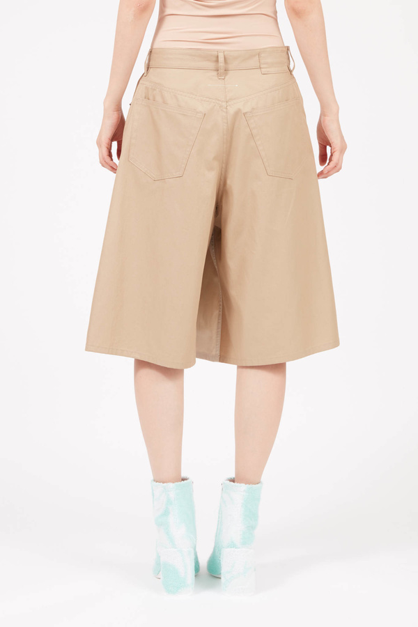 MM6 Maison Margiela Fold Over two tone shorts - beige MM6 Maison Margiela Fold Over two tone shorts - beige