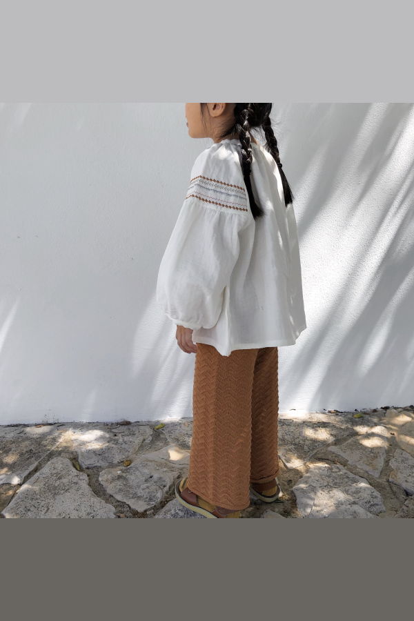 kids Liilu Chevron Knit Pant - Terracotta