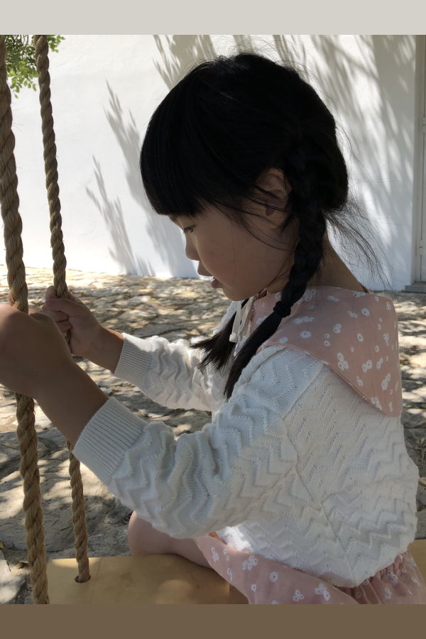 kids Liilu Chevron Knit Pullover