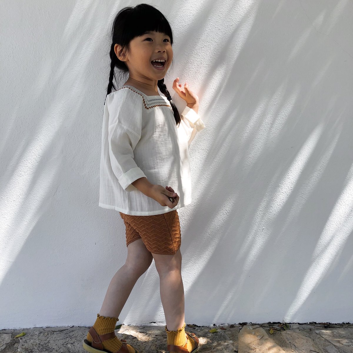 kids Liilu Chevron Knit Short - Terracotta - Image 1 of 2
