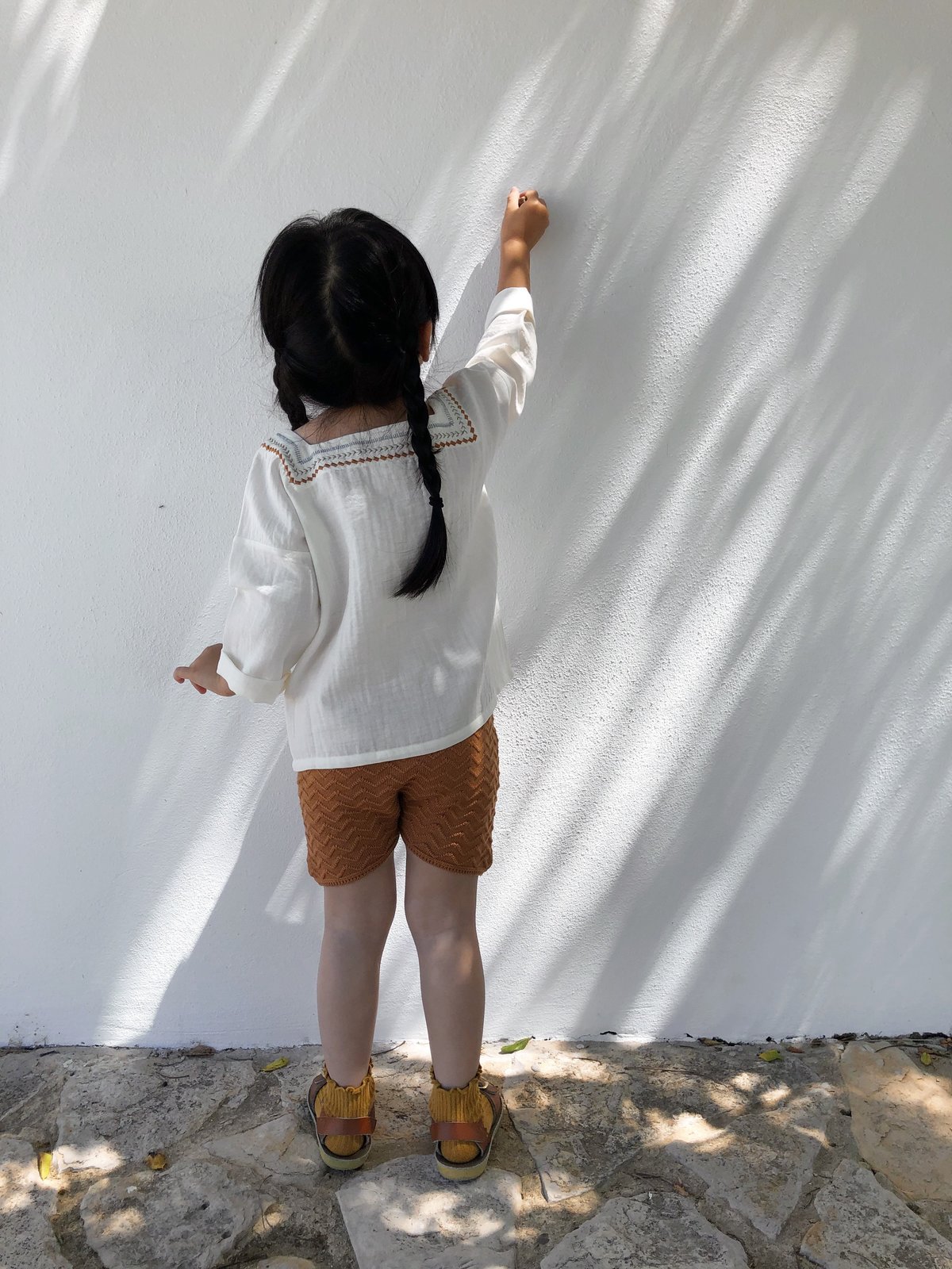 kids Liilu Chevron Knit Short - Terracotta - Image 2 of 2