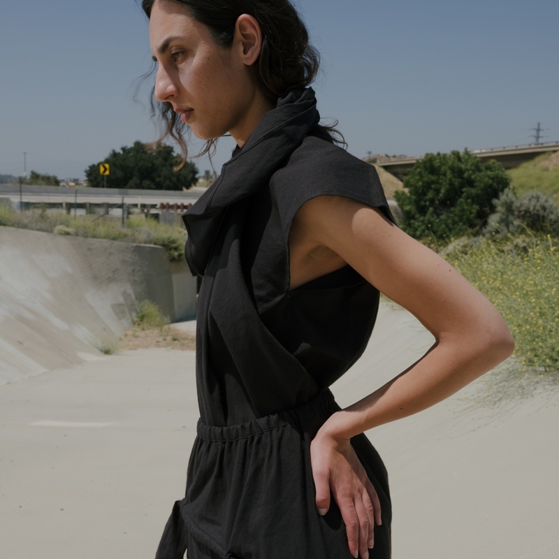 Baserange Tenali Top Linen/Cotton - Black | Garmentory 