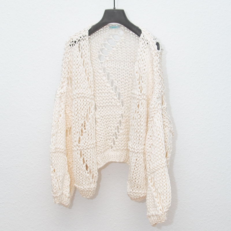 Maiami Zig Zag Big Cardigan - Creme