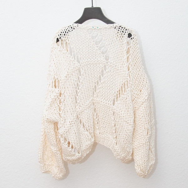 Maiami Zig Zag Big Cardigan - Creme