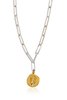 Hermina Athens Hermis Large Pendant W/ Chunky Chain - Silver/Yellow Gold - Thumbnail 1