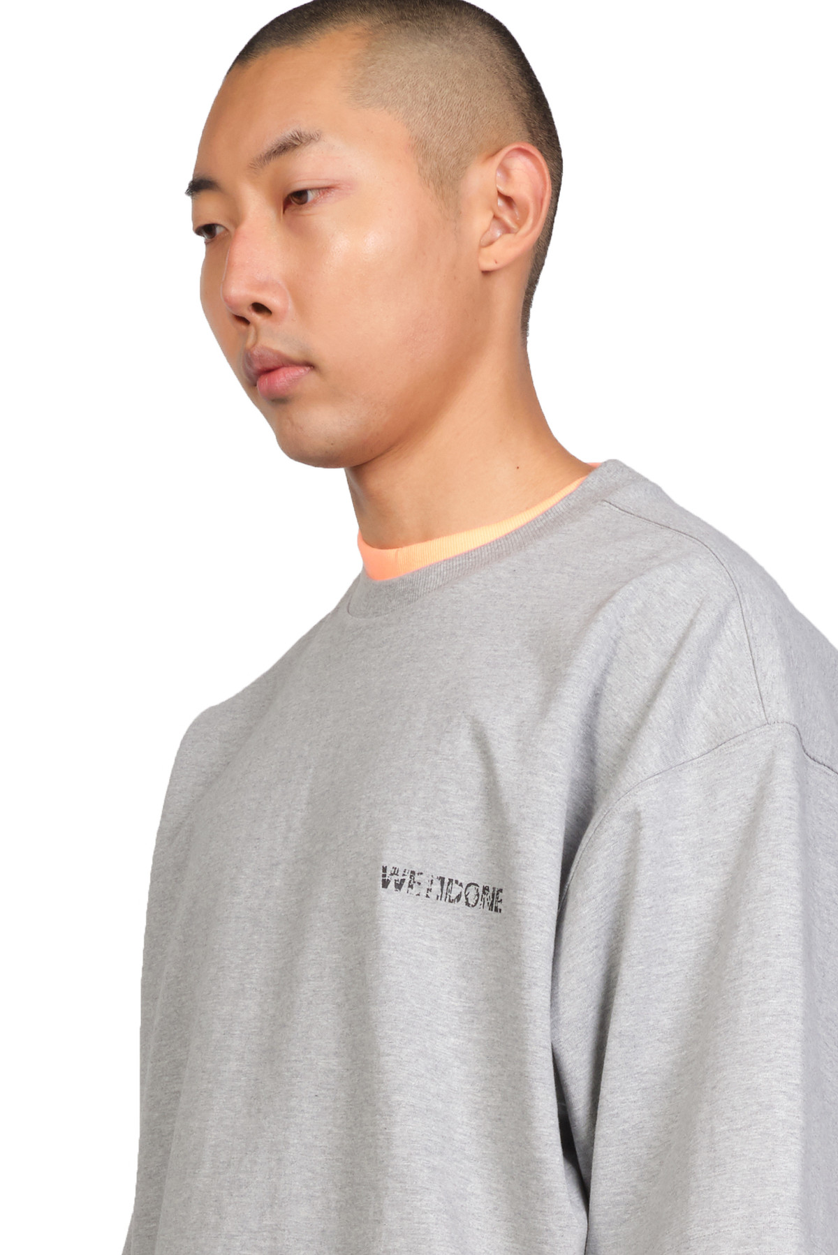 We11done Reversible Gig T-shirt - Melange/Neon Orange