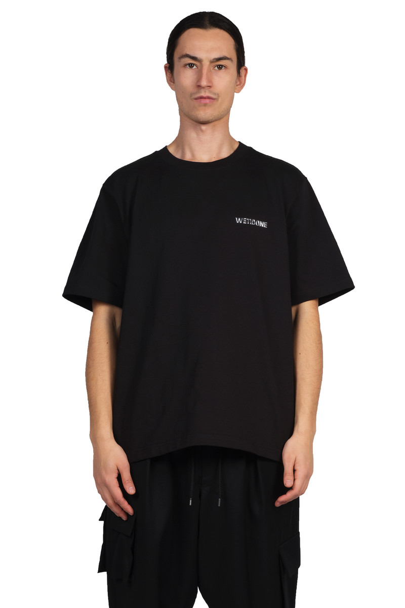 We11Done Metallic Logo T-shirt - Black | Garmentory