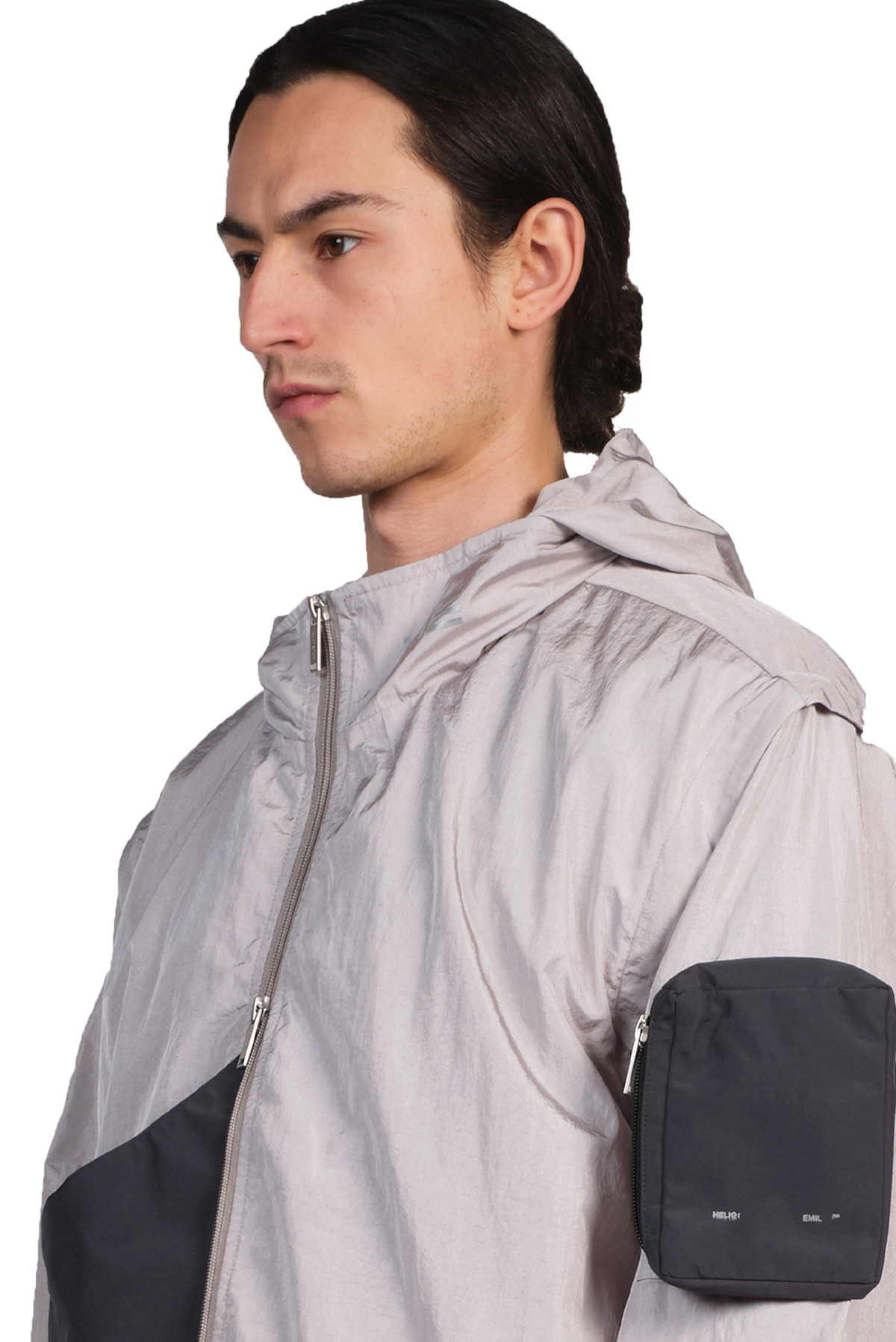 heliot emil panel track jacket - grey | Garmentory