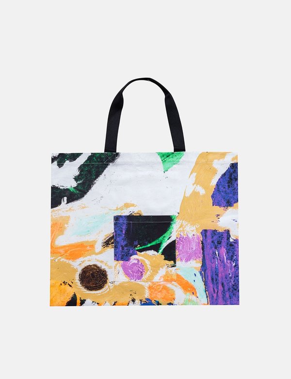 Folk Clothing x Alfie Kungu Tote Bag with Flare Print - Marigold Folk Clothing x Alfie Kungu Tote Bag with Flare Print - Marigold
