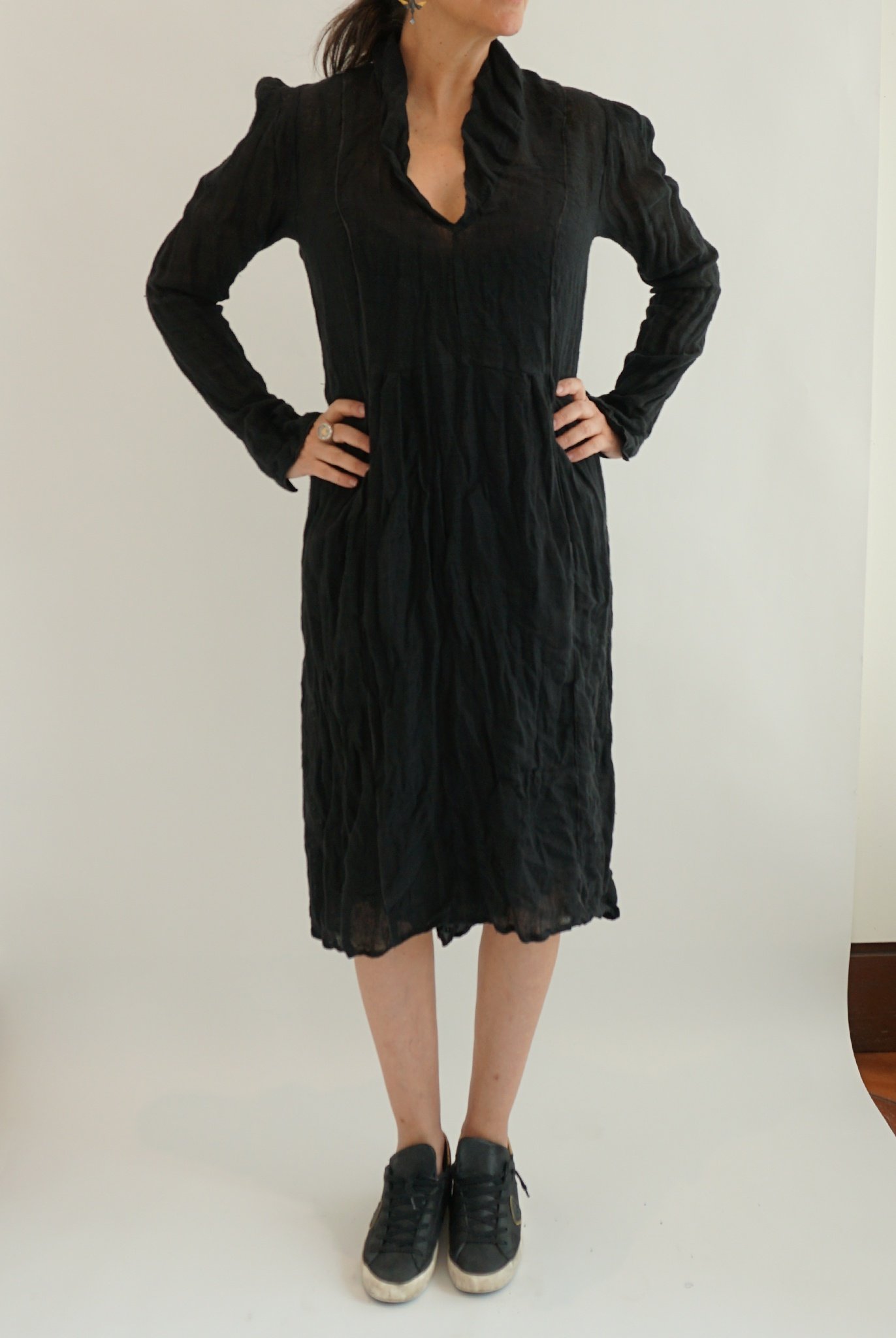 HAZEL BROWN Dress with Piping - Black | Garmentory HAZEL BROWN Dress with Piping - Black | Garmentory