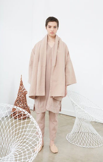 Atelier Delphine Antwerp Coat, Mauve Taupe, Bubble Textured Cotton Atelier Delphine Antwerp Coat, Mauve Taupe, Bubble Textured Cotton