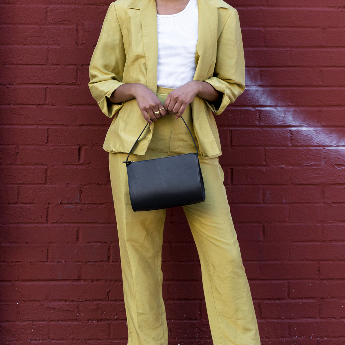 Minor History Hug Shoulder Bag - Structured Black Leather - Image 3 of 4