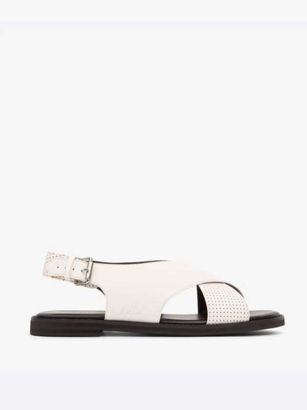 white criss cross sandals