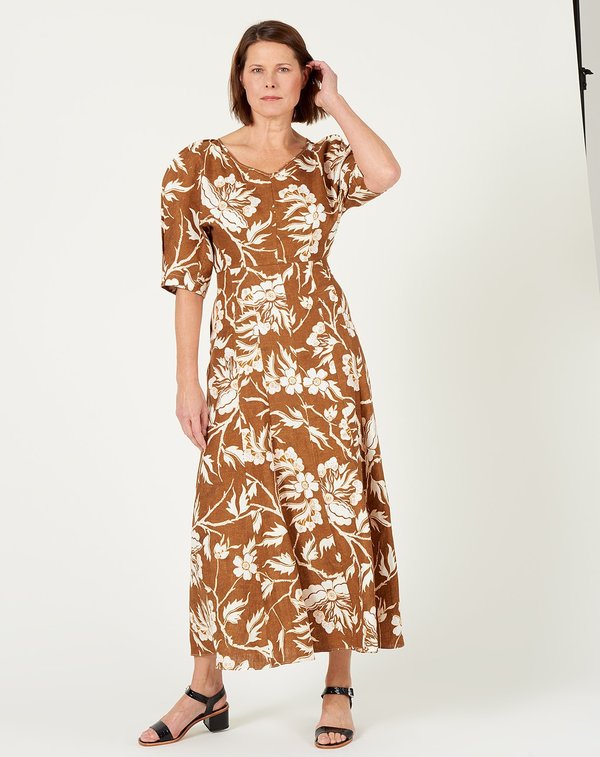knee length dresses for ladies Black Floral Sicily Midi Dress main image 1