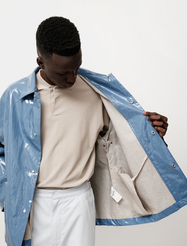 Auralee Linen Enamel Laminate Big - Blouson Blue | Garmentory