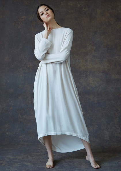Black Crane Pleated Cocoon Dress Black Crane Pleated Cocoon Dress
