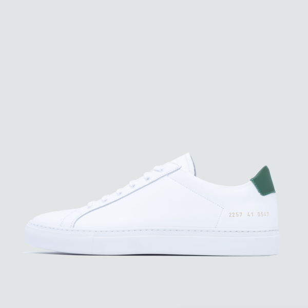 Common Projects Retro Low Sneakers White/Green Garmentory
