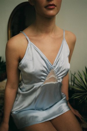 Aleur Norrebro Silk Slip in Baby Blue Aleur Norrebro Silk Slip in Baby Blue