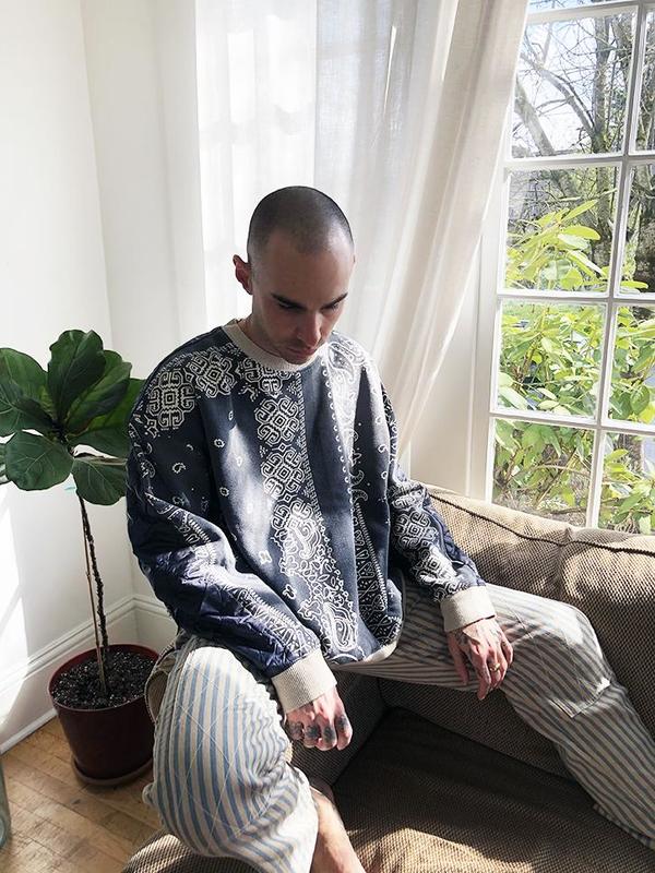 fleecy knit bandana bivouac big sweater