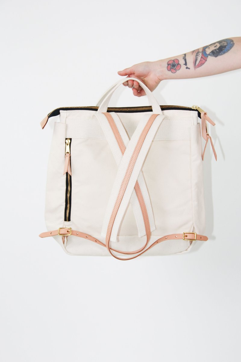 Joshu + Vela Cotton Canvas Backpack Roll Top Duffel Joshu+Vela Canvas Backpack - Olive | undefined | Huckberry main image 4
