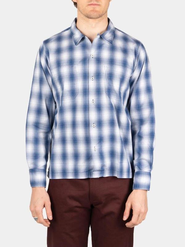Universal Works Garage Shirt II - Navy Pepper Cotton Universal Works Garage Shirt II - Navy Pepper Cotton
