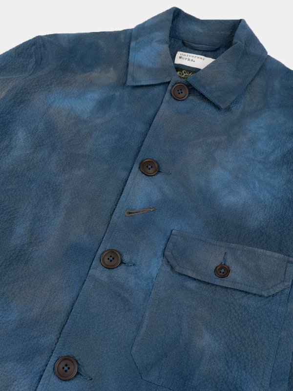 Universal Works Norfolk Bakers Jacket Suiting - Blue Space Dye Universal Works Norfolk Bakers Jacket Suiting - Blue Space Dye