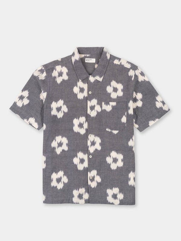 Universal Works Road Shirt - Grey Ikat Flower Universal Works Road Shirt - Grey Ikat Flower