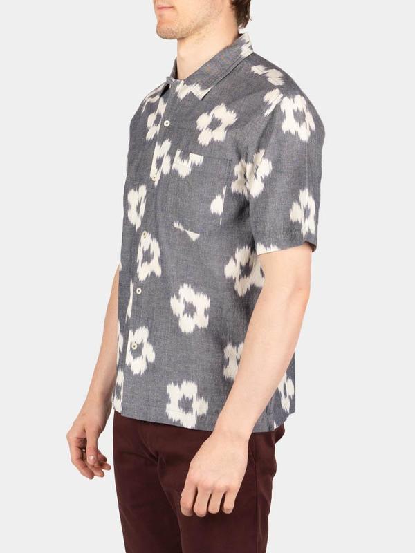 Universal Works Road Shirt - Grey Ikat Flower Universal Works Road Shirt - Grey Ikat Flower