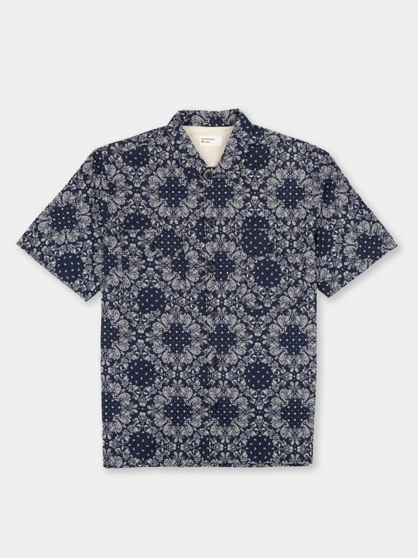 Universal Works Utility SS Shirt - Navy Bandana Cotton Universal Works Utility SS Shirt - Navy Bandana Cotton