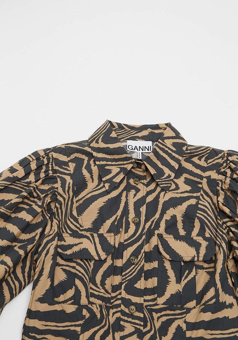 GANNI(ガニー)Printed Cotton Mini ShirtDress GANNI Printed Cotton Mini Shirt Dress | Shopbop