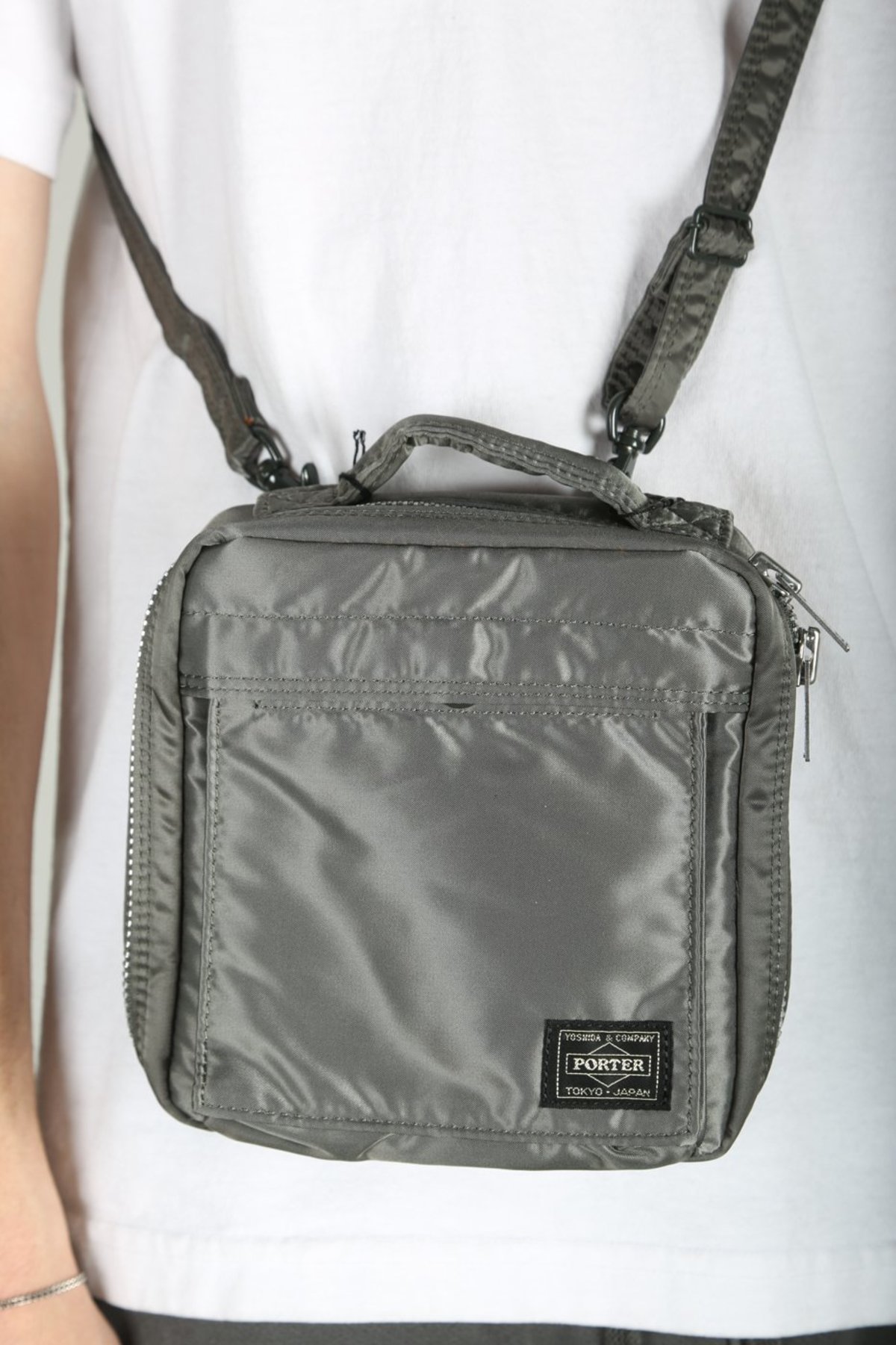 Porter SMALL TANKER SHOULDER BAG - SILVER | Garmentory