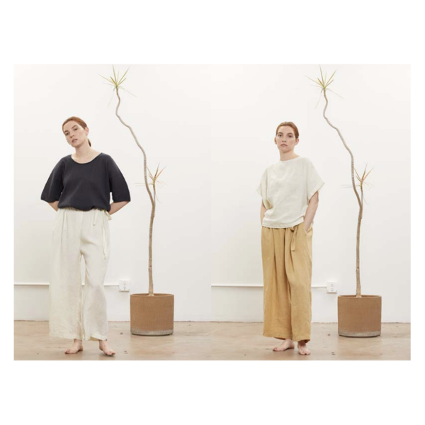 Black Crane Sack Pants in Lavender 
