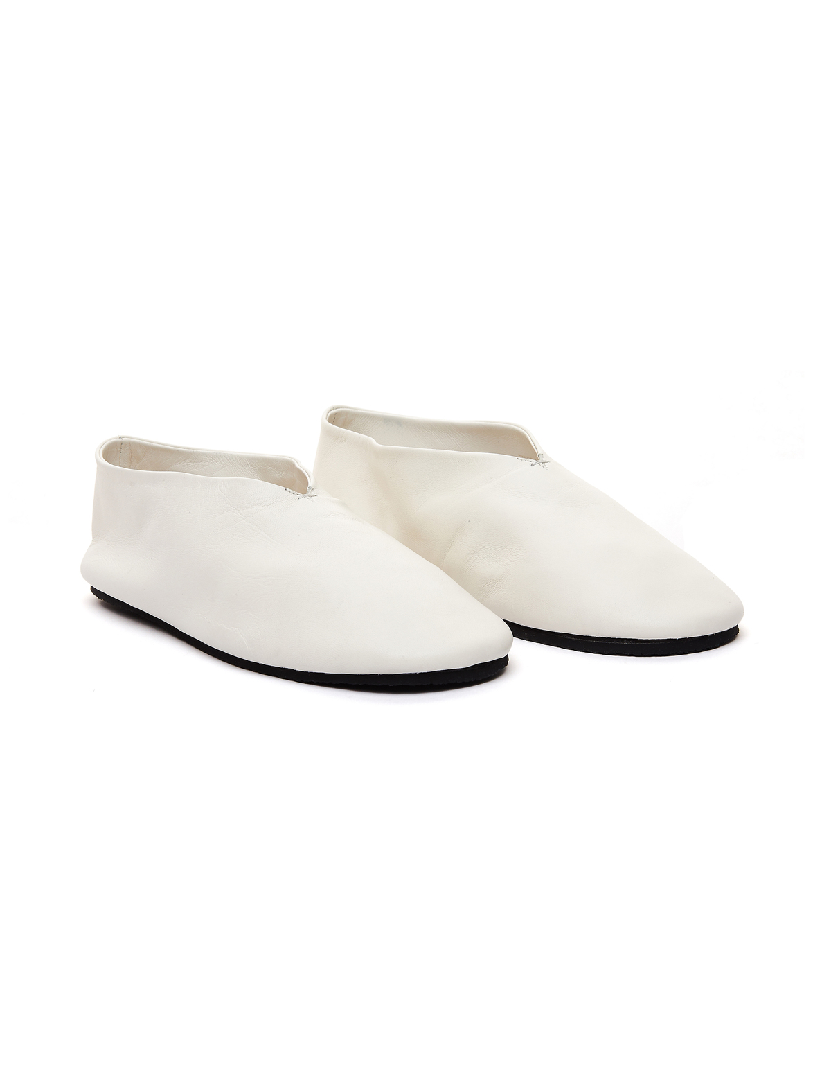 Jil Sander White Leather Slippers | Garmentory