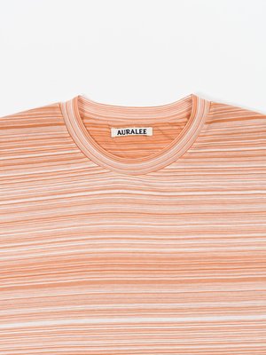 Auralee Hard Twist Border Double Cloth Tee - Light Pink | Garmentory
